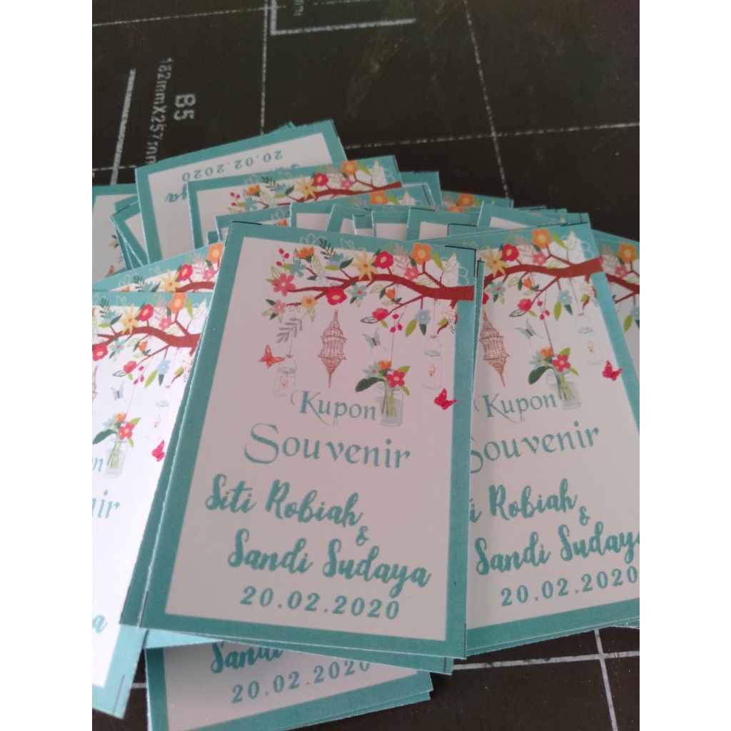 kartu souvenir kupon souvenir