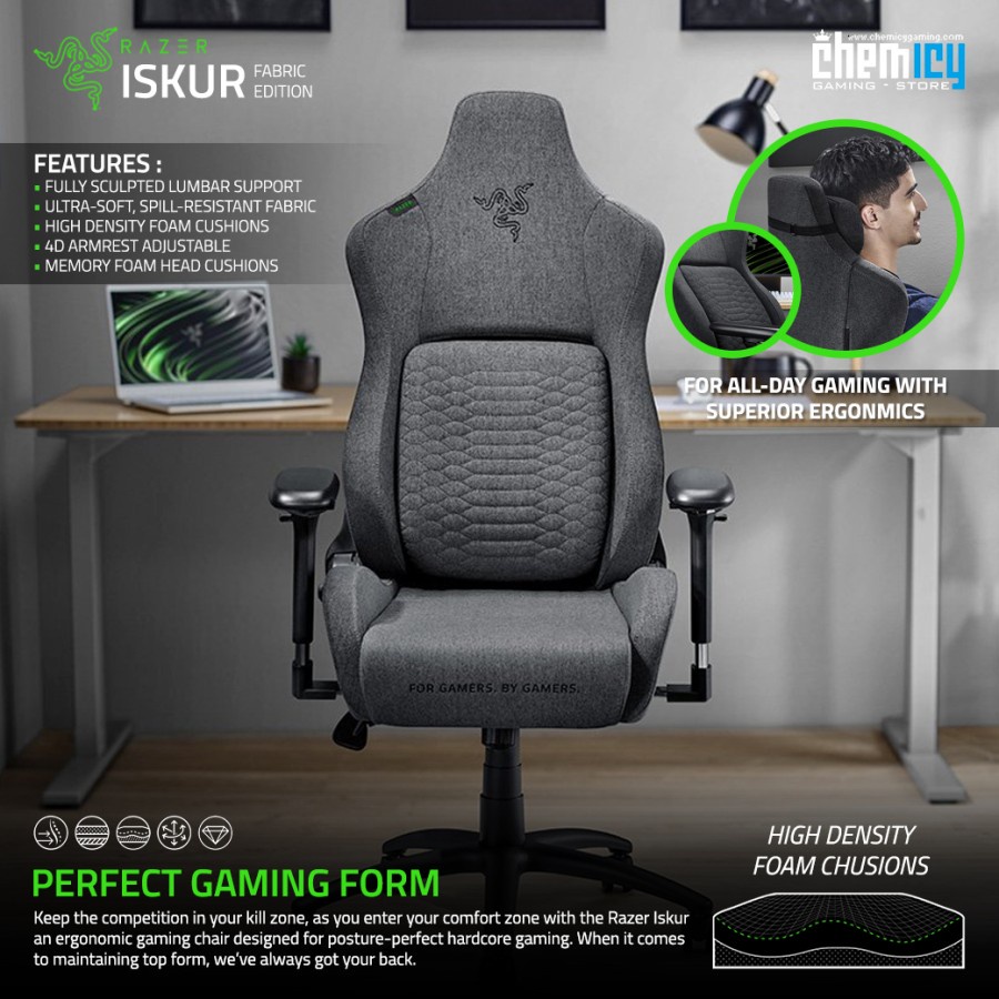 Razer Iskur Fabric Gaming Chair / Kursi Gaming