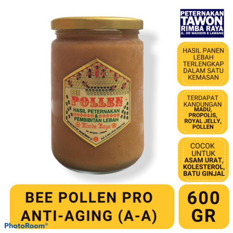 

Bee Pollen Pro Anti Aging - Peternakan Tawon Rimba Raya 600 gr & 300gr kemasan kaca