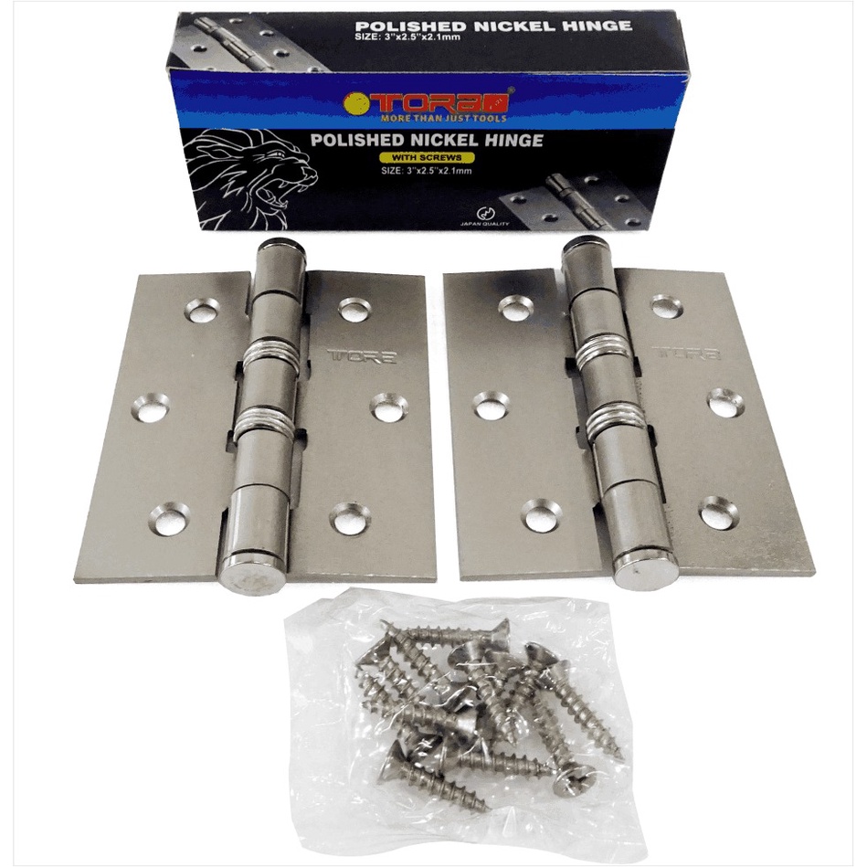 TORA Engsel Besi 3 Inch NB &GP -Hinges Polished Nickel & Brass 3"x2.5cmx2.1mm