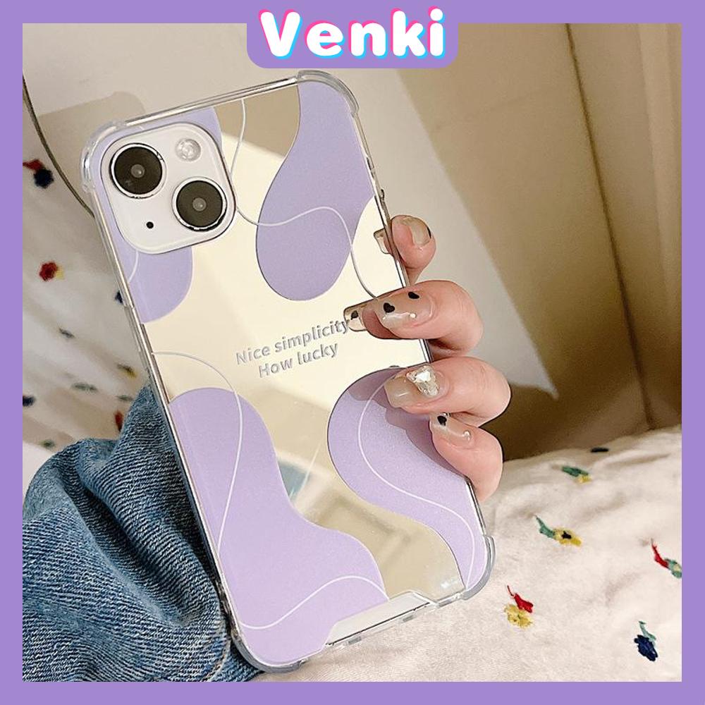 iPhone Case Luxury Acrylic Mirror Airbag Shockproof Protection Camera Romantic Purple Simple Compatible For iPhone 11 Pro Max 13 Pro Max 12 Pro Max 7Plus xr XS Max