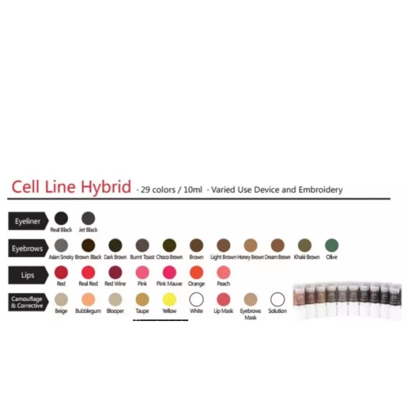 Cell line hybrid ink tinta sulam alis