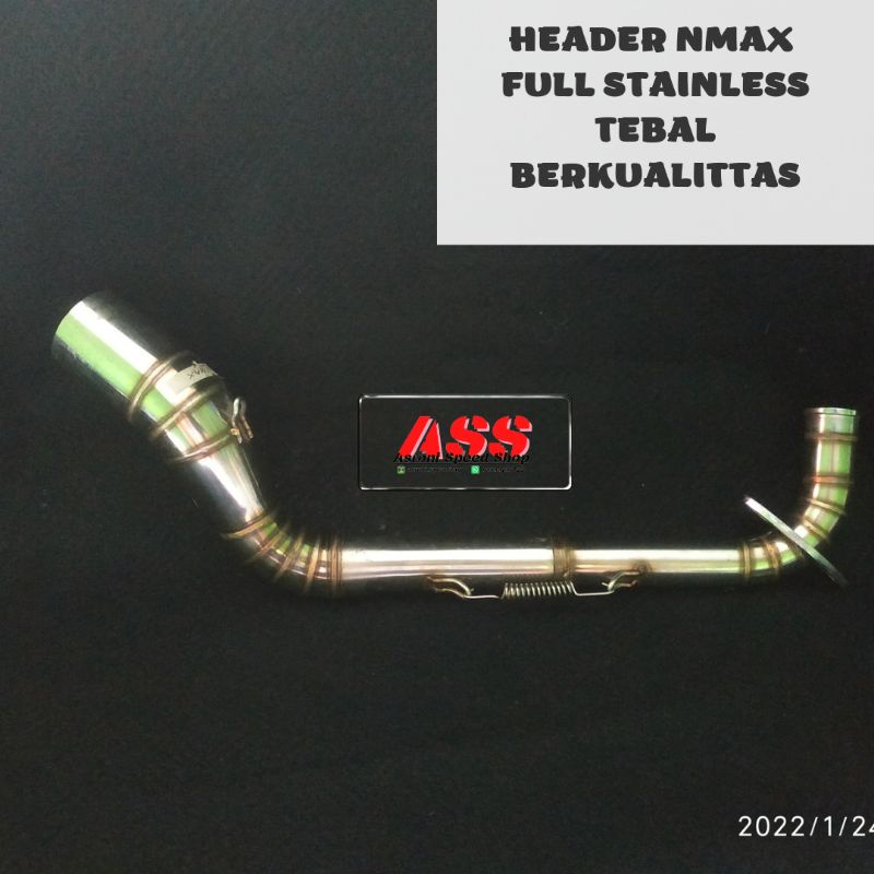 LEHER HEADER LEHERAN NMAX FULL STAINLESS TEBAL BERKUALITAS INLET 50 MM