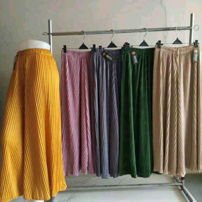 (BISA COD) CELANA KULOT MAYUNG / Celana Kulot Midi Plisket Lurus /Pleated pants / TERMURAH / TERBARU