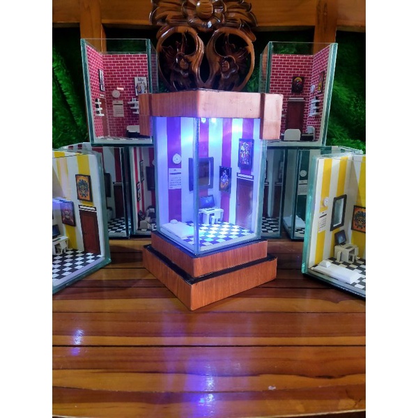 akuarium CUPANG UNIK set double cabinet kamar kost( merah)