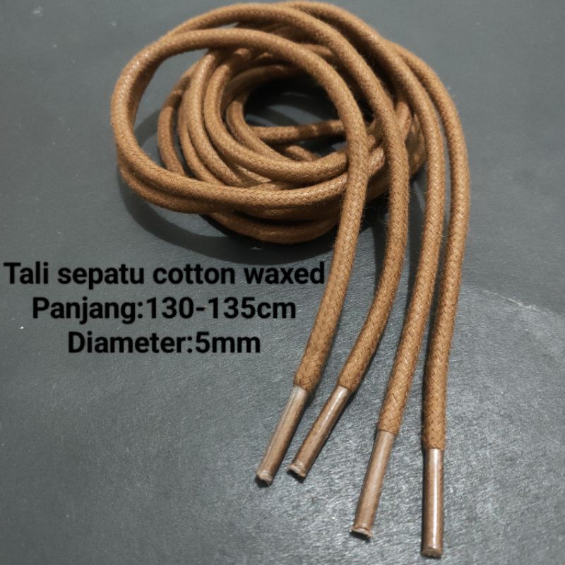 Tali sepatu lilin/cotton waxed.round 5mm-130-135cm