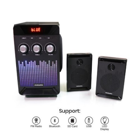 Speaker Bluetooth Simbadda CST 6000N+ Subwoofer Bass Power LED Display RGB Light 5.0