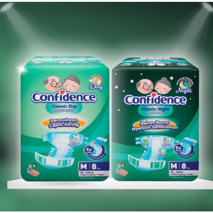 Jual CONFIDENCE Classic Day / Night Popok Dewasa Perekat Celana M8/L7