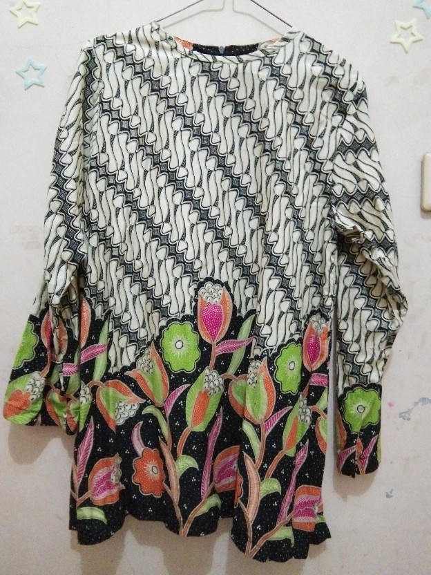 Batik Tunik Karakter Tunik Batik Saku Samping Lapis Trikot