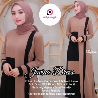 Olshop Mugfa Gamis Jumbo Javina Dress Maxi Gamis  Kekinian