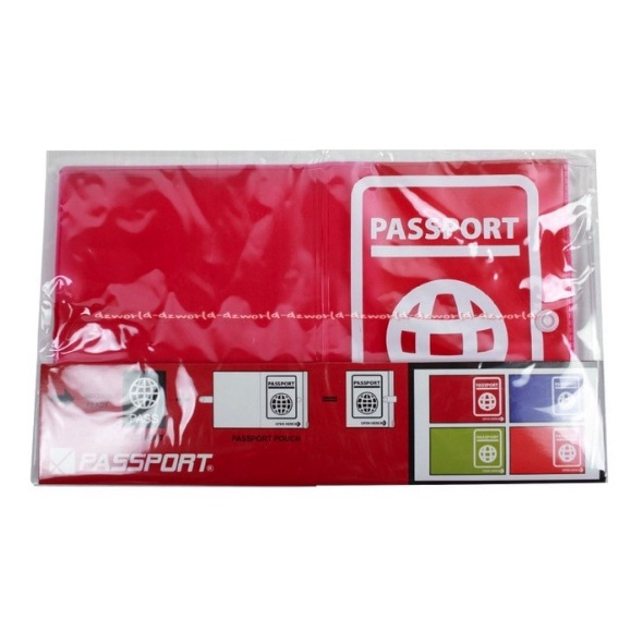 Passport Cover Buku Sampul Untuk Paspor Polos Pasport Holder Warna Biru Orange Merah Hijau Bahan Plastik Anti Air Waterproof