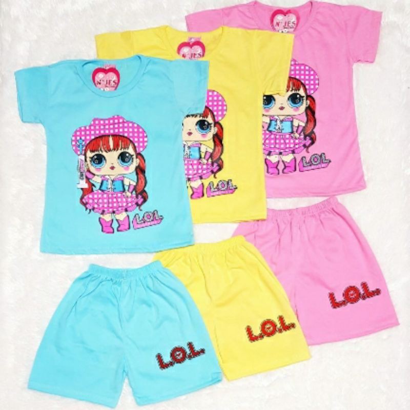 BAJU ANAK/PAKAIAN ANAK PEREMPUAN/SETELAN ANAK PEREMPUAN LUCU LOL