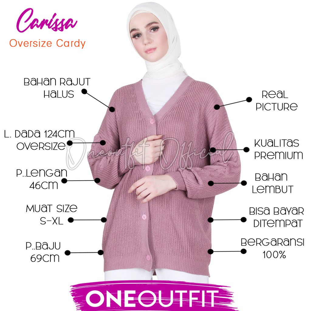 Carissa Cardigan  Rajut  Oversize Muat M L XL XXL Gardigan 