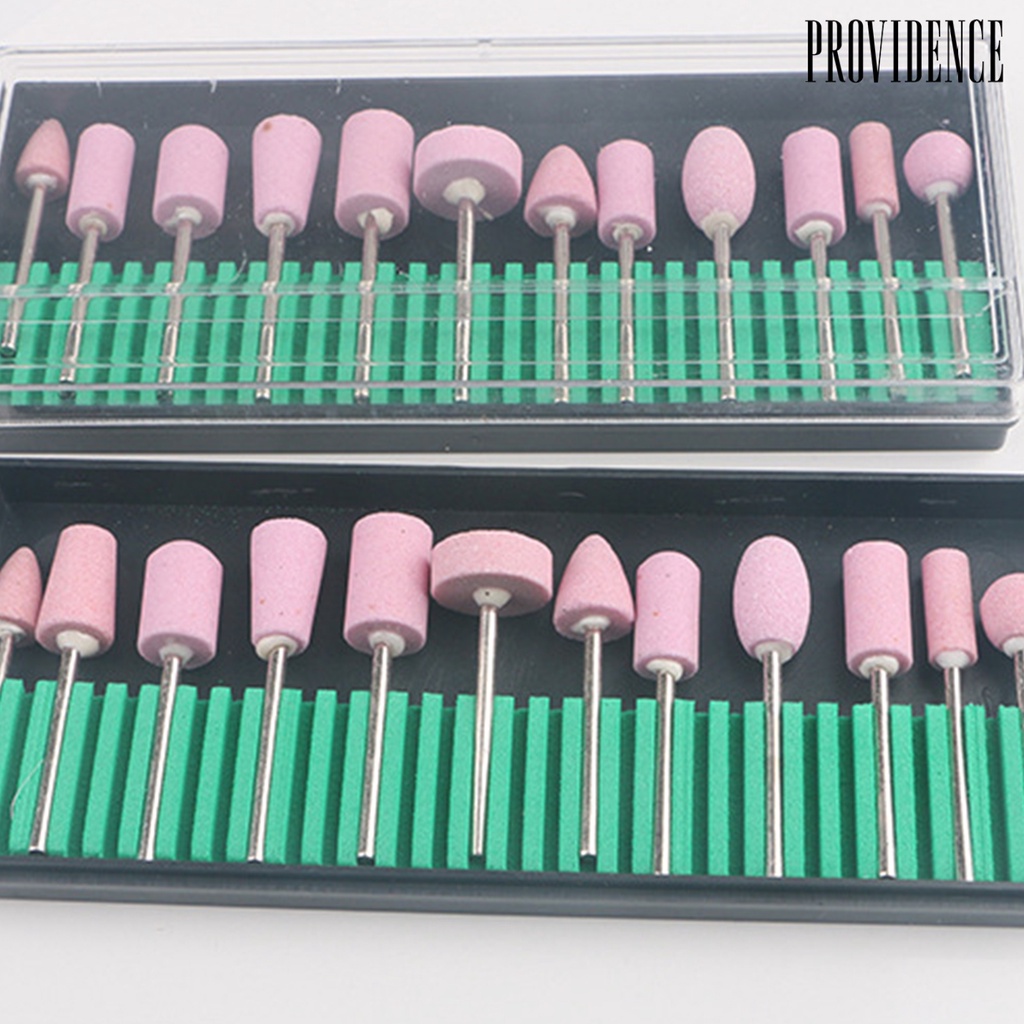 Providence 12Pcs/Set Nail Drill Bit High Strength Sandblasting Quartz Manicure Quartz Scrub Stone Buffers Nail Art Tool for Home Use