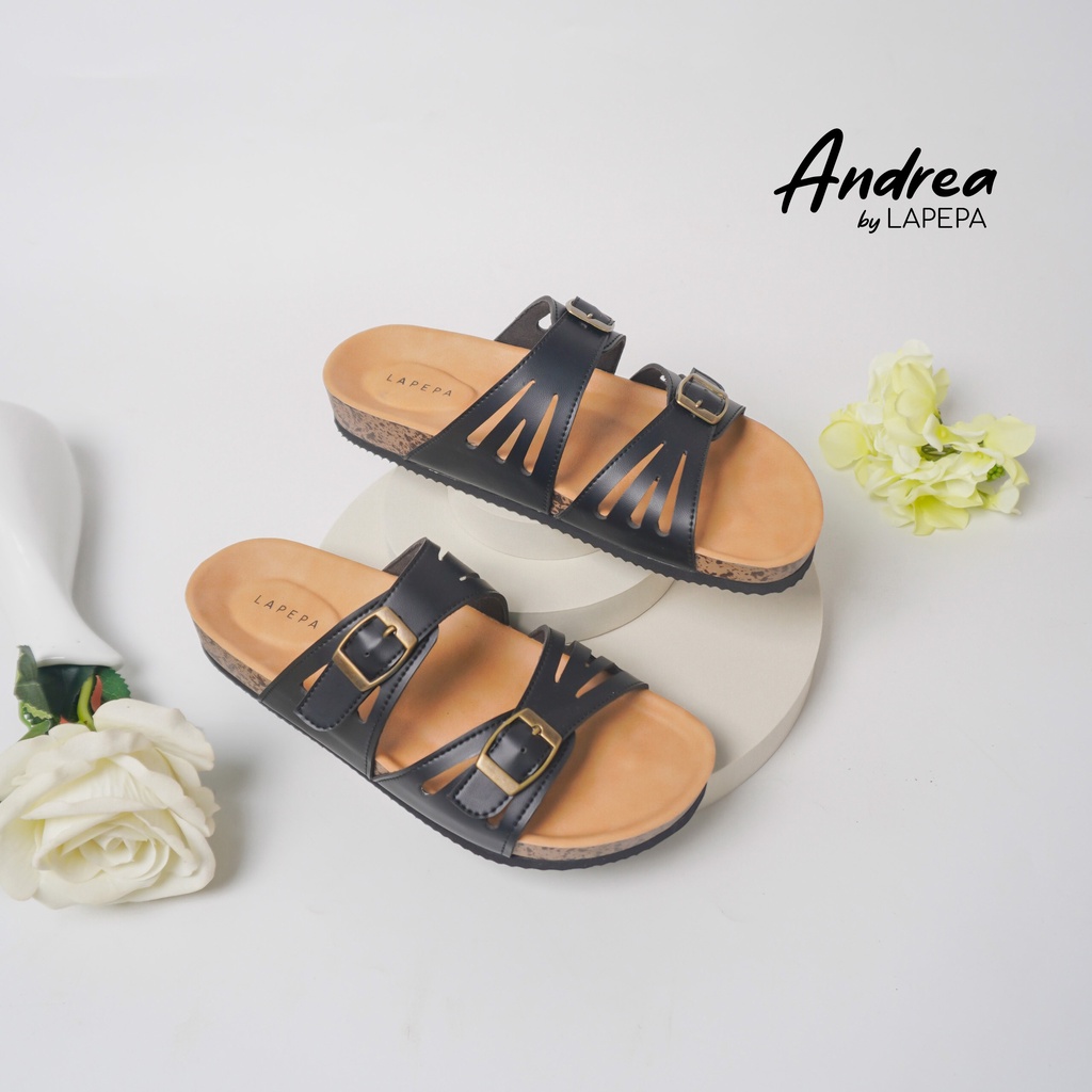 AVLINSTORE - tipe ANDREA Sandal Wanita Casual Model Birken Sol Puyuh Sendal Cewek Sol Kulit Santai Ban dua Empuk