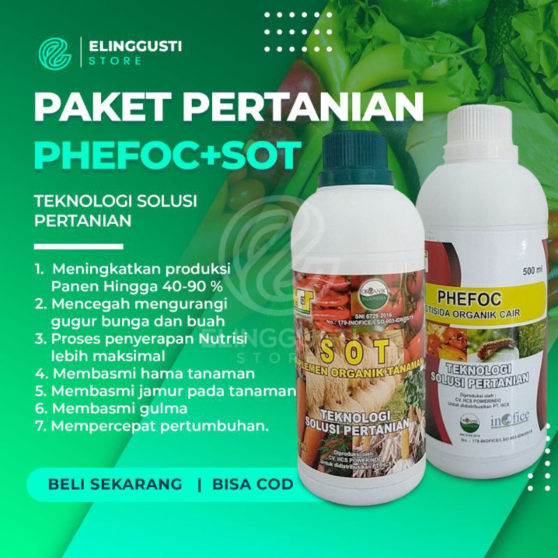 Paket Hemat 1 SOT dan 1 Phefoc HCS Pupuk dan Pembasmi Hama Cair Organik