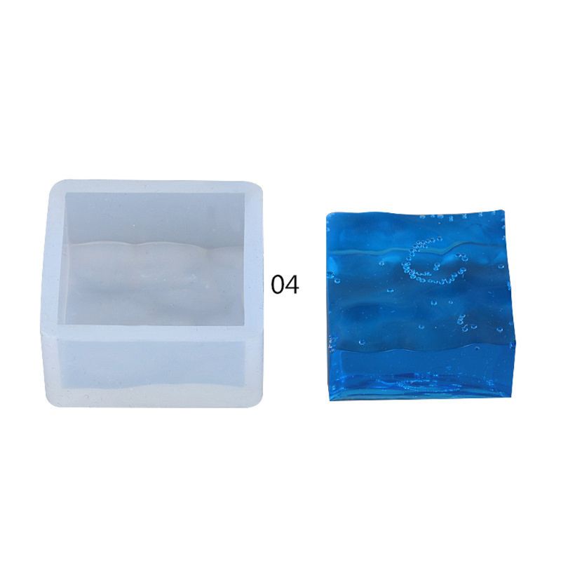 SIY  6Pcs Sea Wave Style Resin Molds Epoxy Resin Water Ripple Pendant Silicone Molds Resin Casting Molds Jewelry Making Tools