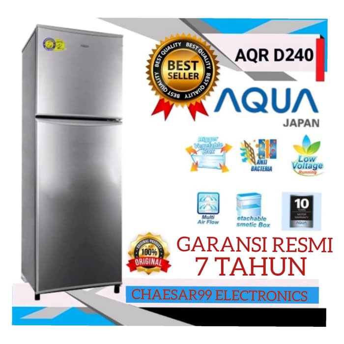 KULKAS AQUA JAPAN 2 PINTU AQR-D240 LOW VOLTAGE & NO FROST