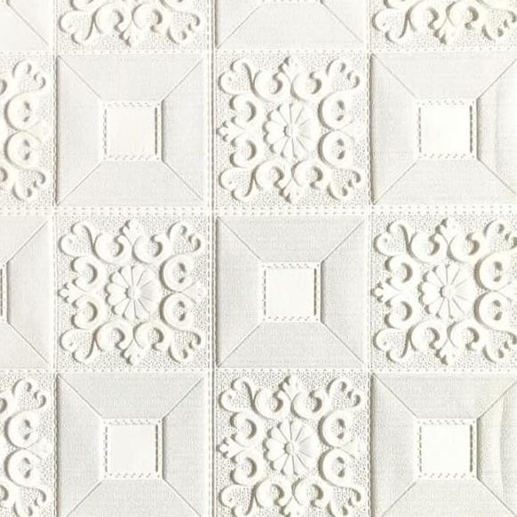 Sticker wallpaper dinding 3d foam Motif Batik Model rumah konsep industrial minimalis modern-3