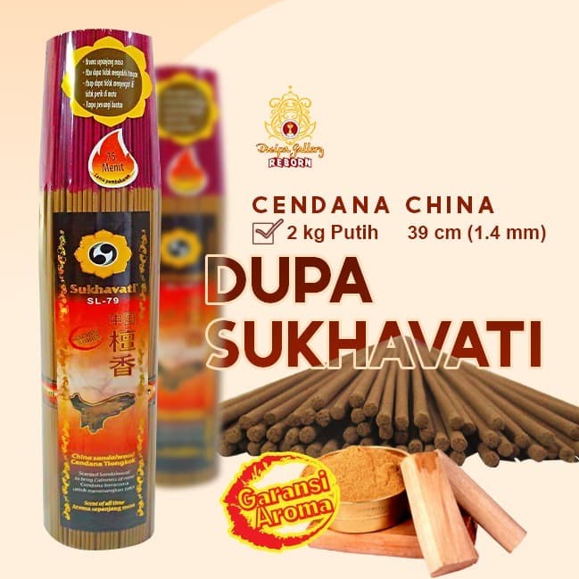 Dupa/Hio Wangi Harum Sukhavati Cendana China 39 cm 2 kg Putih (1.4 mm)