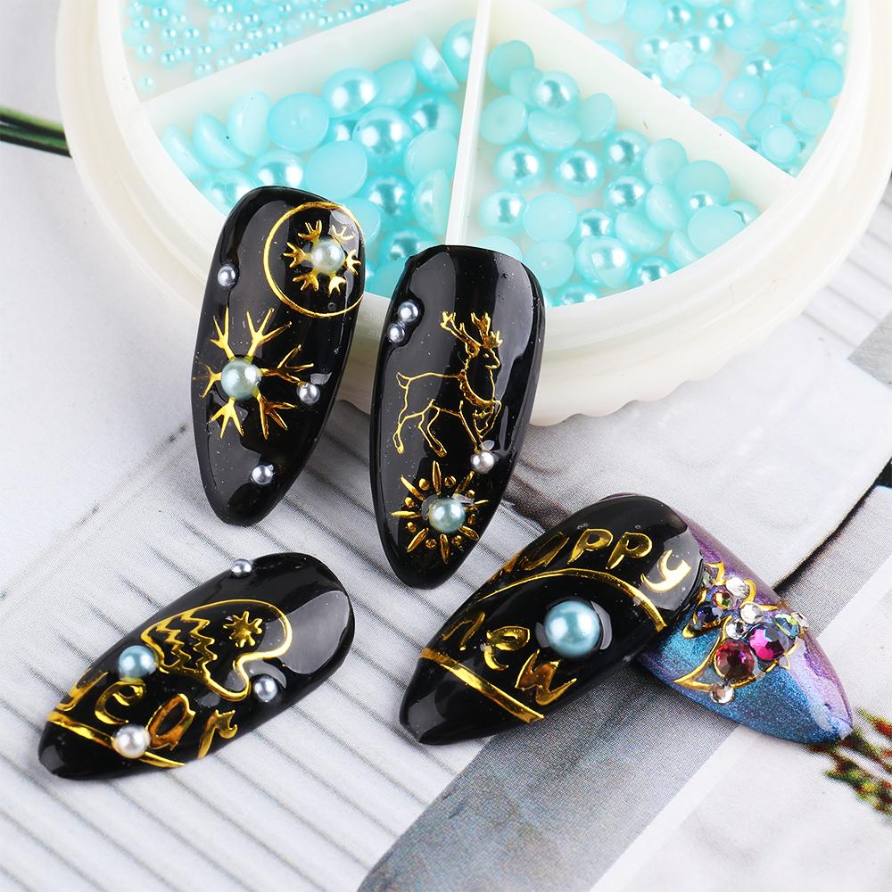 Mxbeauty 3D Kuku Berlian Imitasi Multi-Ukuran Permata Kaviar Manik-Manik DIY Nail Art Perhiasan