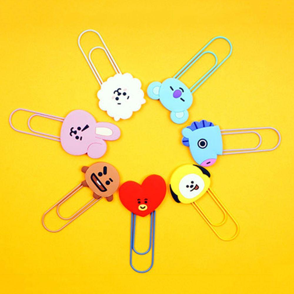 R-flower BTS Klip Kertas Hadiah Aksesoris Kantor Pengikat Logam KPOP Stationery