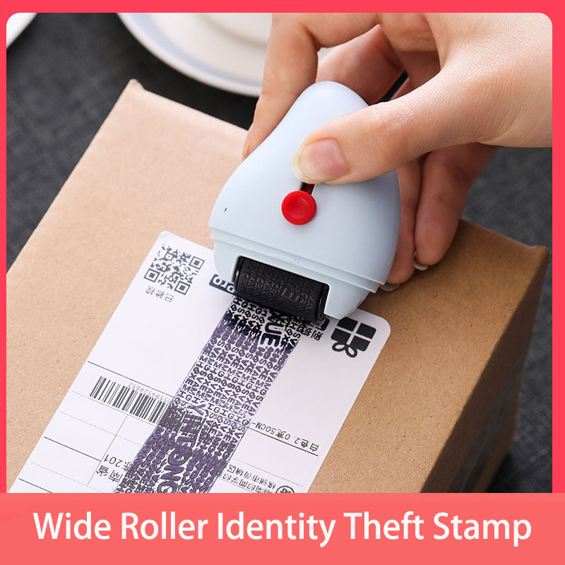 2in1 Identity Protection Roller Wide Stamp Security Roller with Cutting Tool Opener for Anti Theft, Secure Confidential ID Blackout Security and Privacy Protection