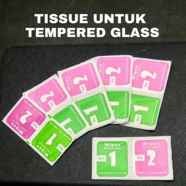 (PROMO) Tisu Antigores / Tambahan Tisu Tempred Glass isi 10 pcs Wipes Pembersih Layar Buat Hilangin-Hilang Cap-Jari Debu Kotoran Pada HP Tissue-Tisue Wipe Wet Alkohol Dry Kering Removes Excess Dirt Profesional Screen Cleaning Paper