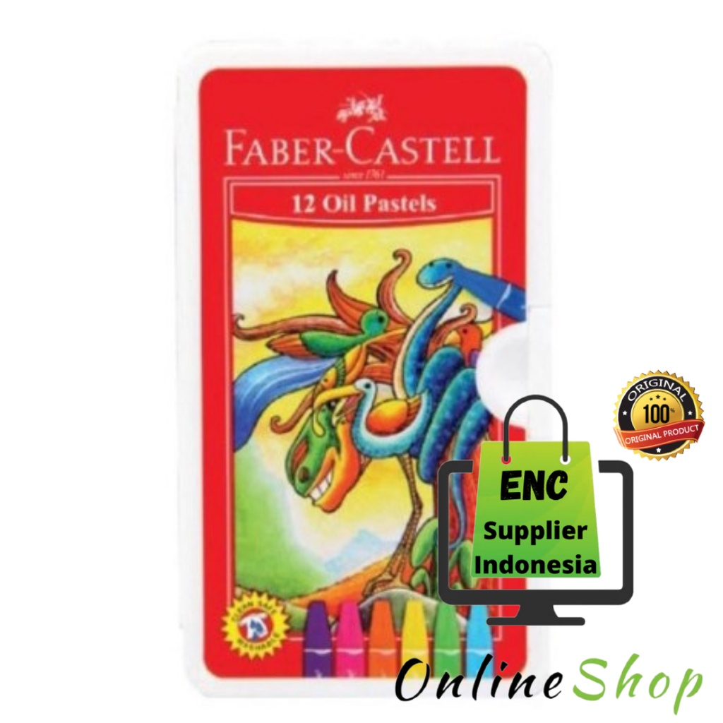 

fabercastell 12w Crayon hexagonal faber castell tas putih oil pastel krayon minyak 12 warna color white bag per set - enc.sup