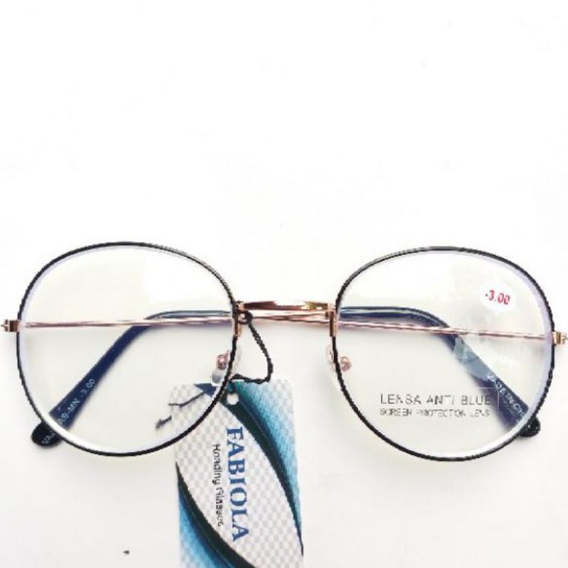Kacamata Minus Wanita Frame Oval Antiblue/Antiradasi