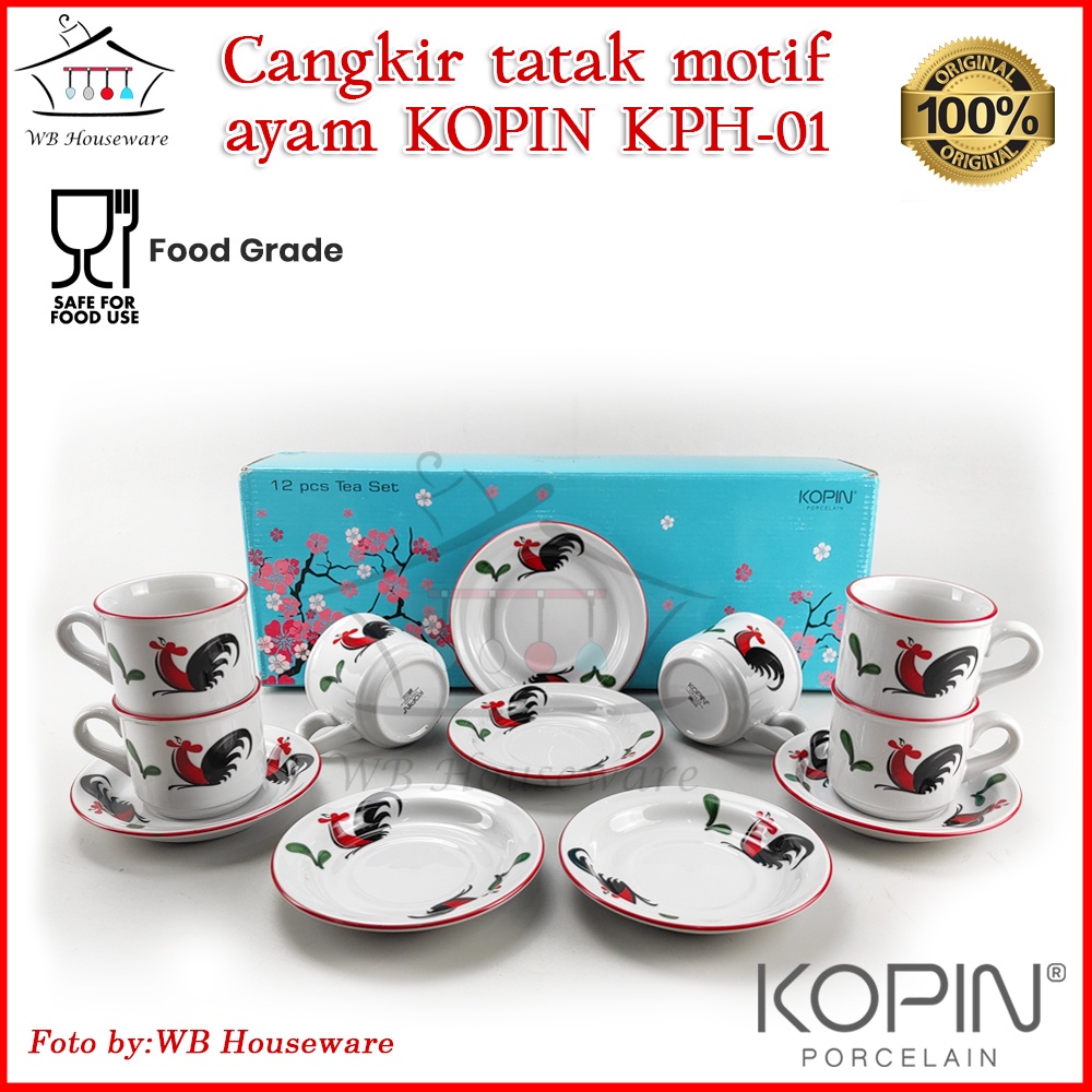 Jual Cangkir Set 6 Pasang Motif Ayam Jago Tea Set Cup And Saucer Coffee Set Kph 01 Kopin 1271