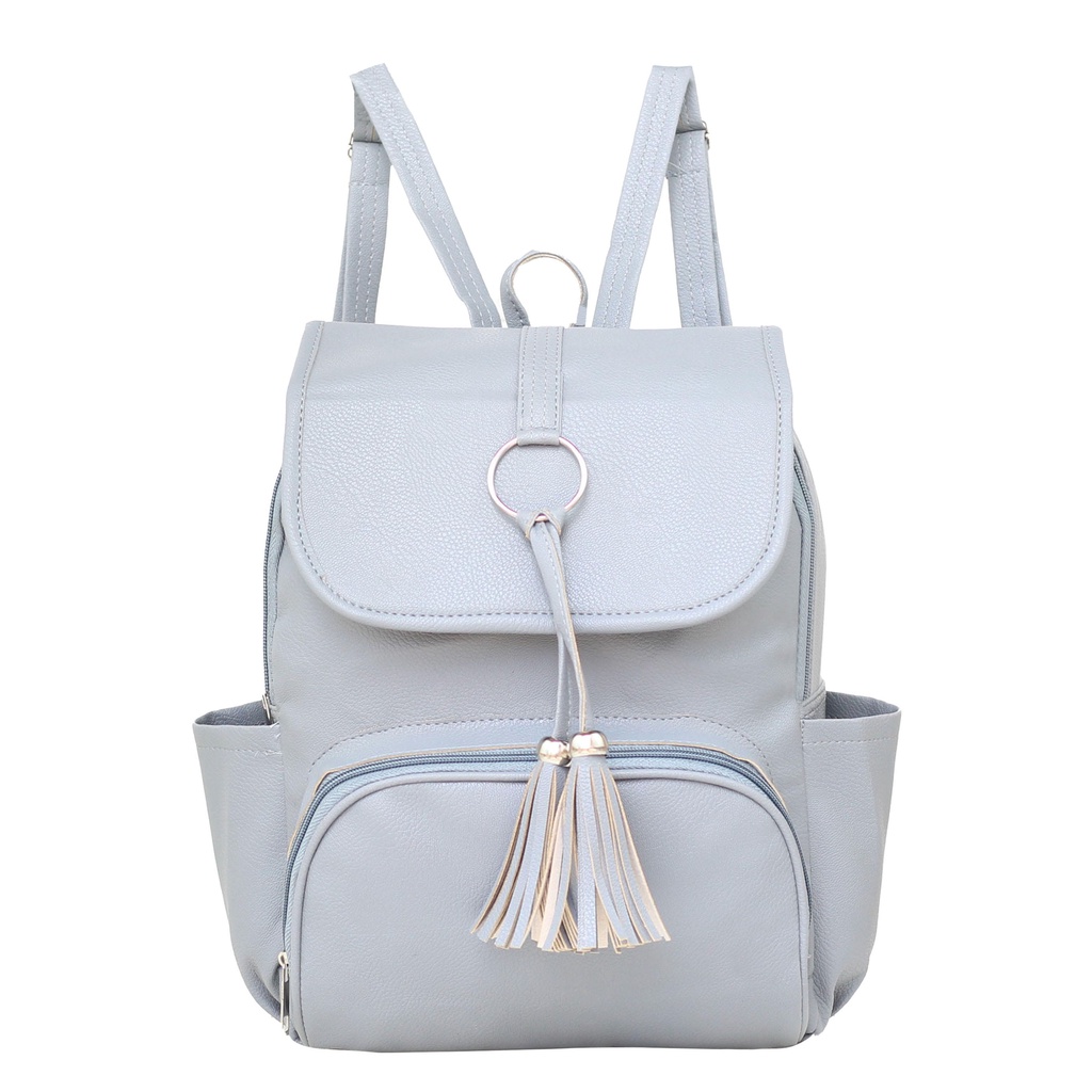 Tas Backpack Wanita Zerita Tas Grey Cantik Multifungsi Wanita Tas Fashion OOTD Hits Korean