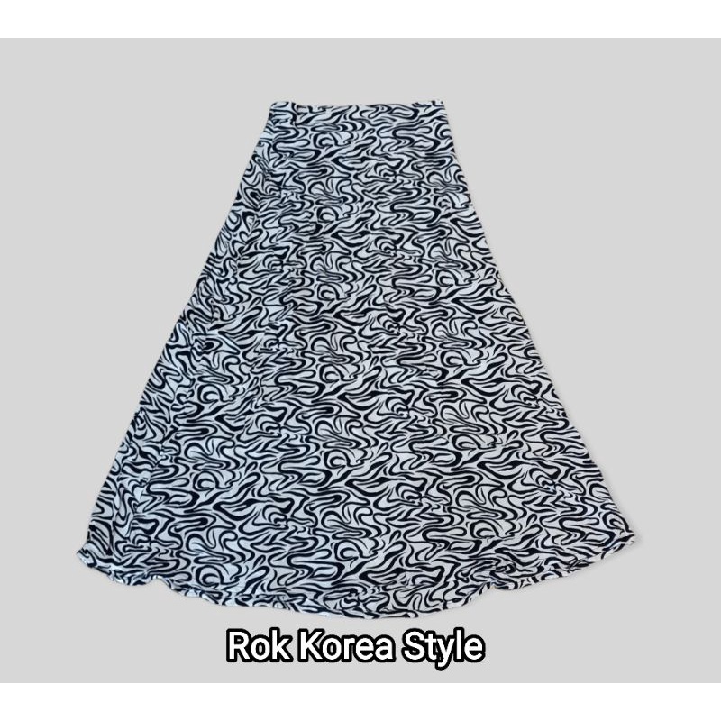 Skirt polka korea  / Rok Wanita-Putih Garis