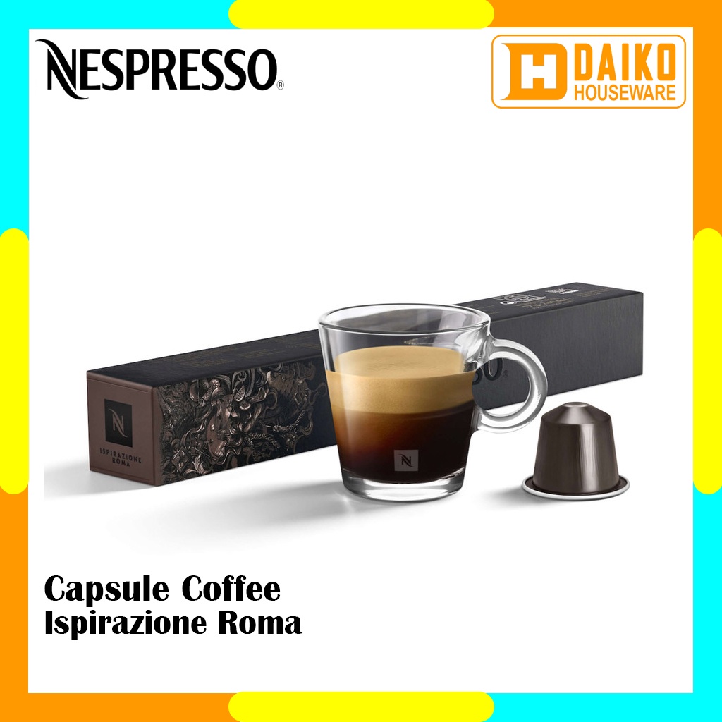 Capsule Nespresso Roma Original Nestle 1 Pack - Coffee Ispirazione Italiana Kopi Kapsul Expired Panjang