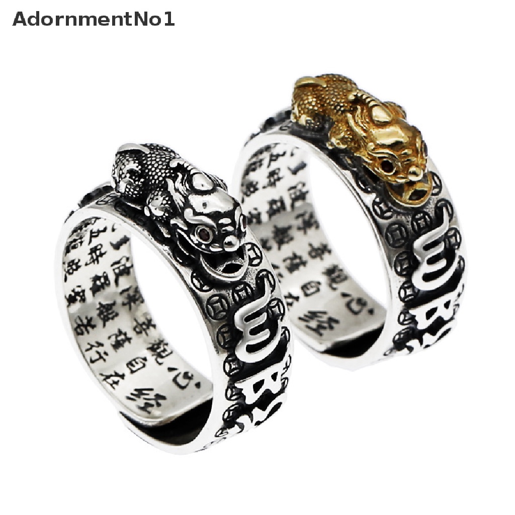 (AdornmentNo1) Cincin Pixiu Charms Adjustable Gaya Retro Vintage Untuk Unisex / Pria / Wanita