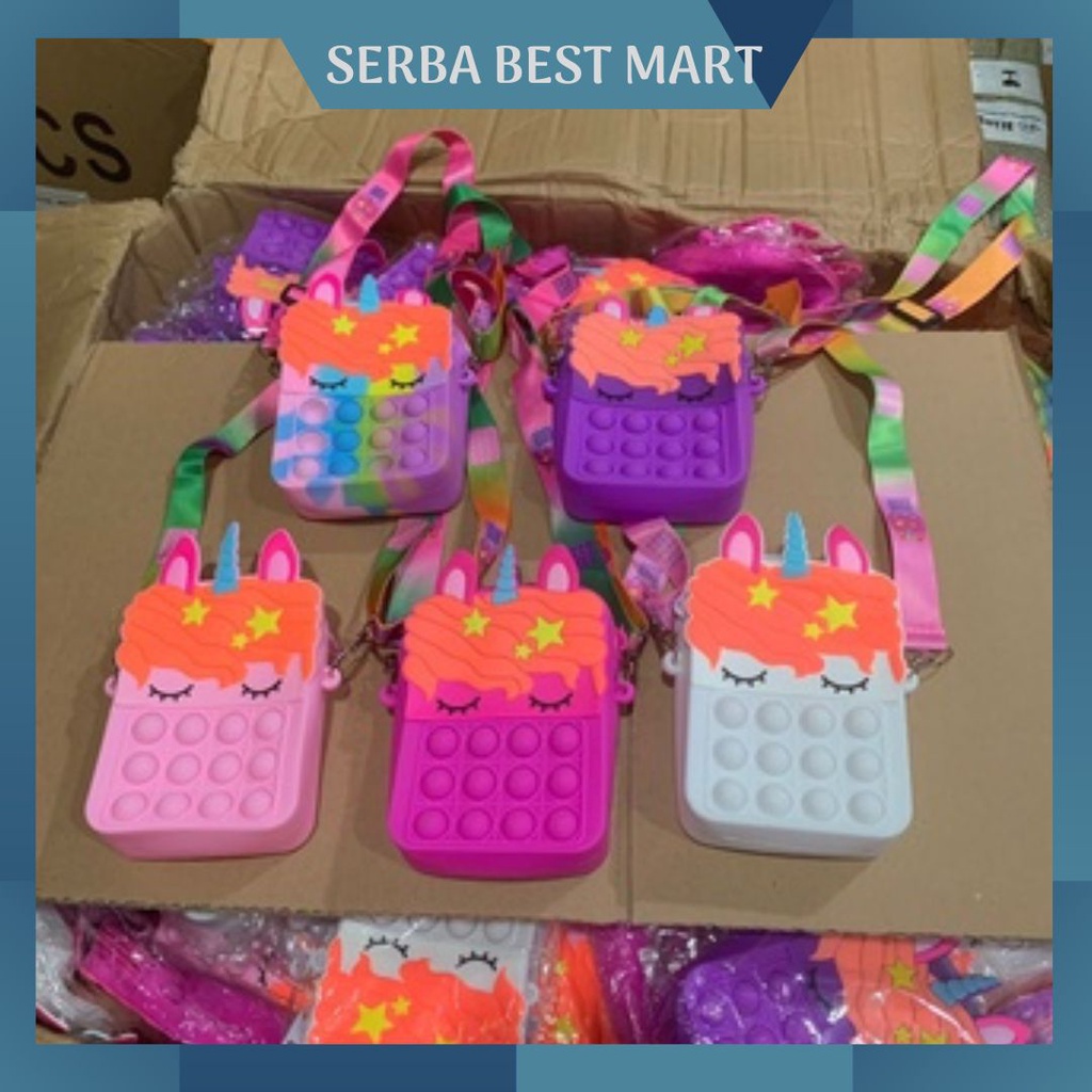 Tas Selempang Anak Perempuan Motif Unicorn Boneka Plush / Sling Bag