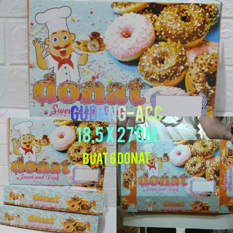 

Box Dus Kemasan Kotak Donat isi 6 Uk 27 X 18,5 x 5,5cm FoodGrade