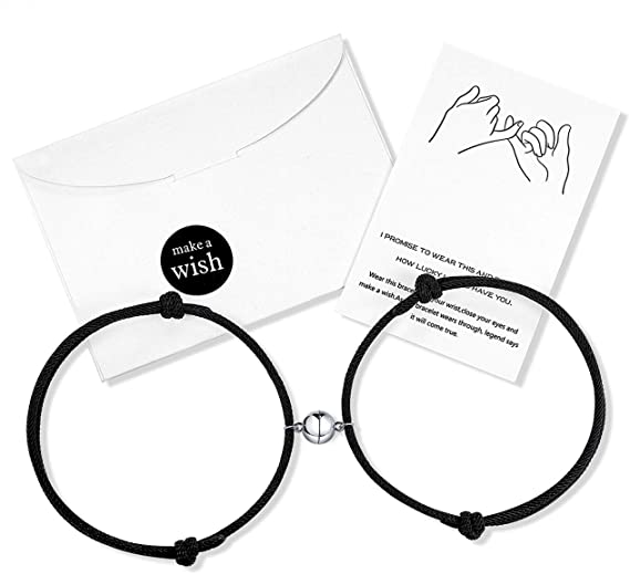 2pcs / Set Gelang Tali Kepang Magnetik Warna Permen Untuk Pasangan