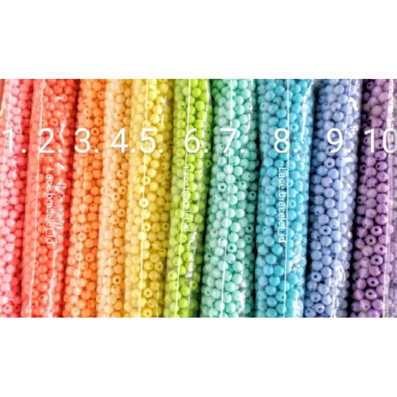 Mute /Manik Manik Warna PASTEL 4mm / 6mm