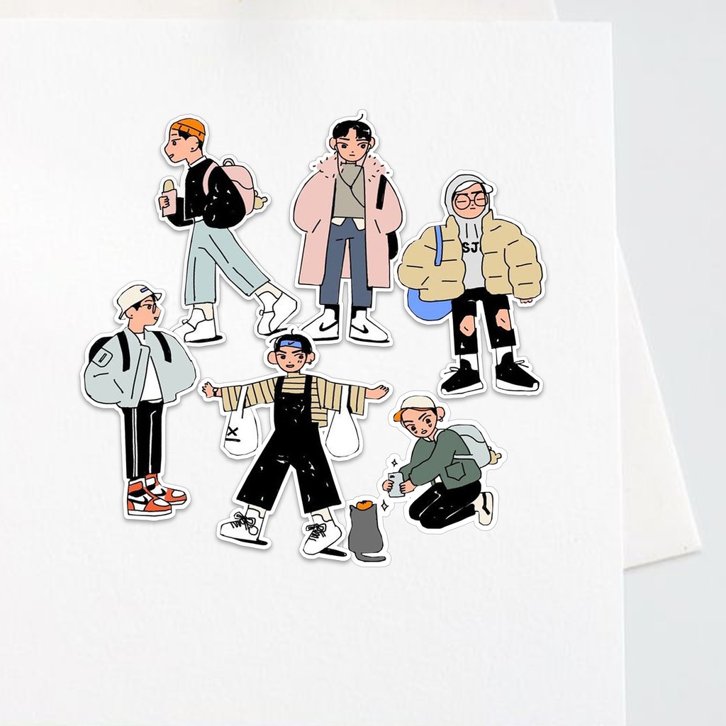 

Sticker Korean Boys | 6pcs