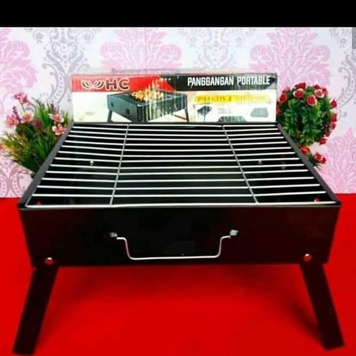 Barbeque Grill Alat Panggangan Portable Mini Pemanggang Lipat Sate Daging BBQ Korean Griller Outdoor