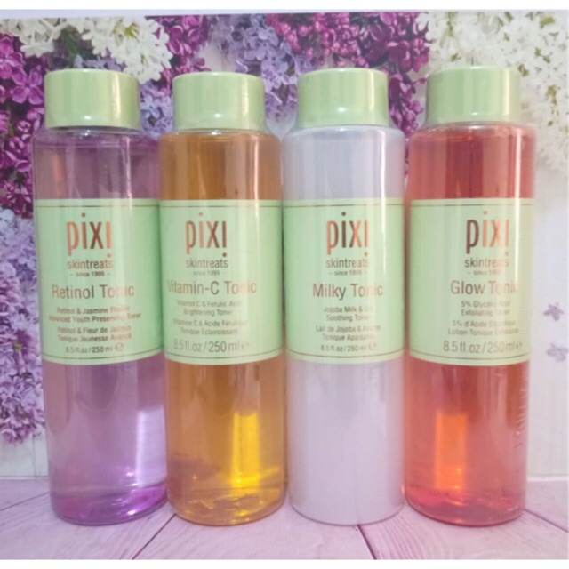 Share Pixi Glow Tonic, Retinol Tonic, Vitamin C Tonic, Milky Tonic