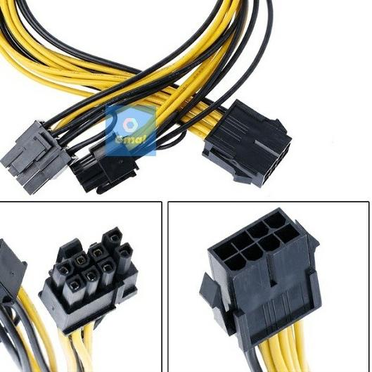 ۝ Kabel ATX 8pin Female to Dual 8pin 6+2 Female VGA PSU Power PCIE ☆