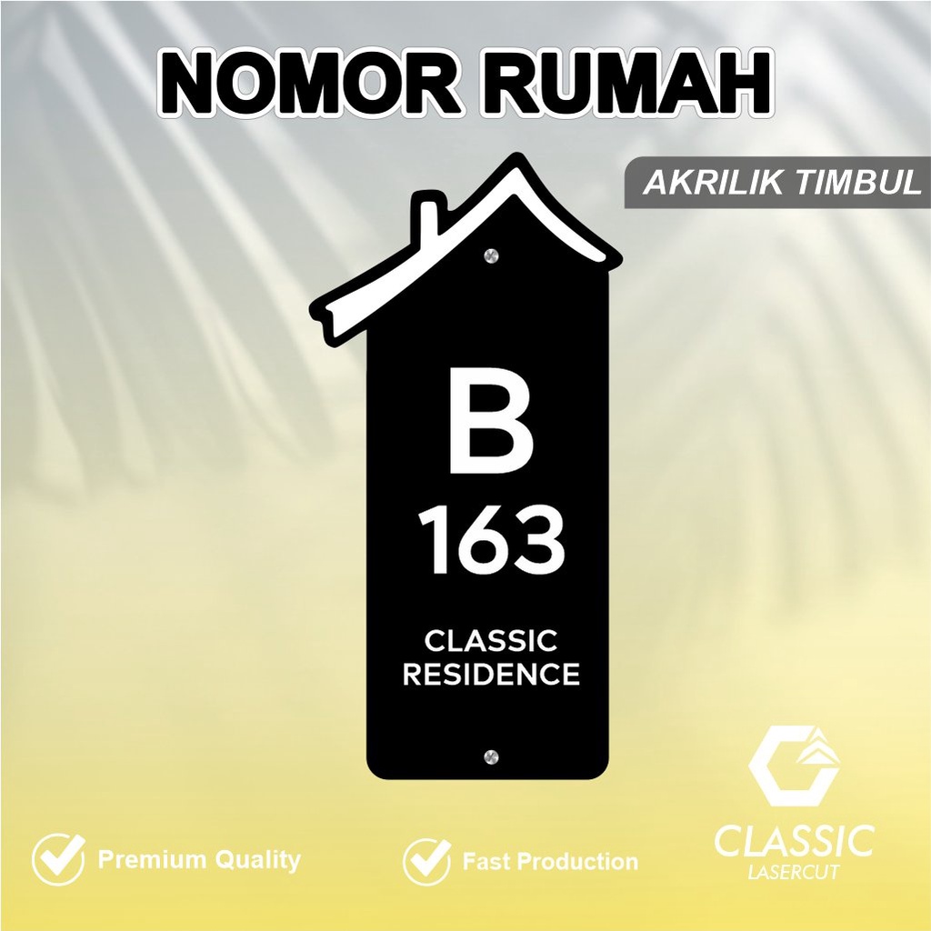 Custom Papan Alamat Rumah Akrilik Timbul Akrilik / Nomor Rumah Akrilik / Nomor Rumah / Nomor Kost / 