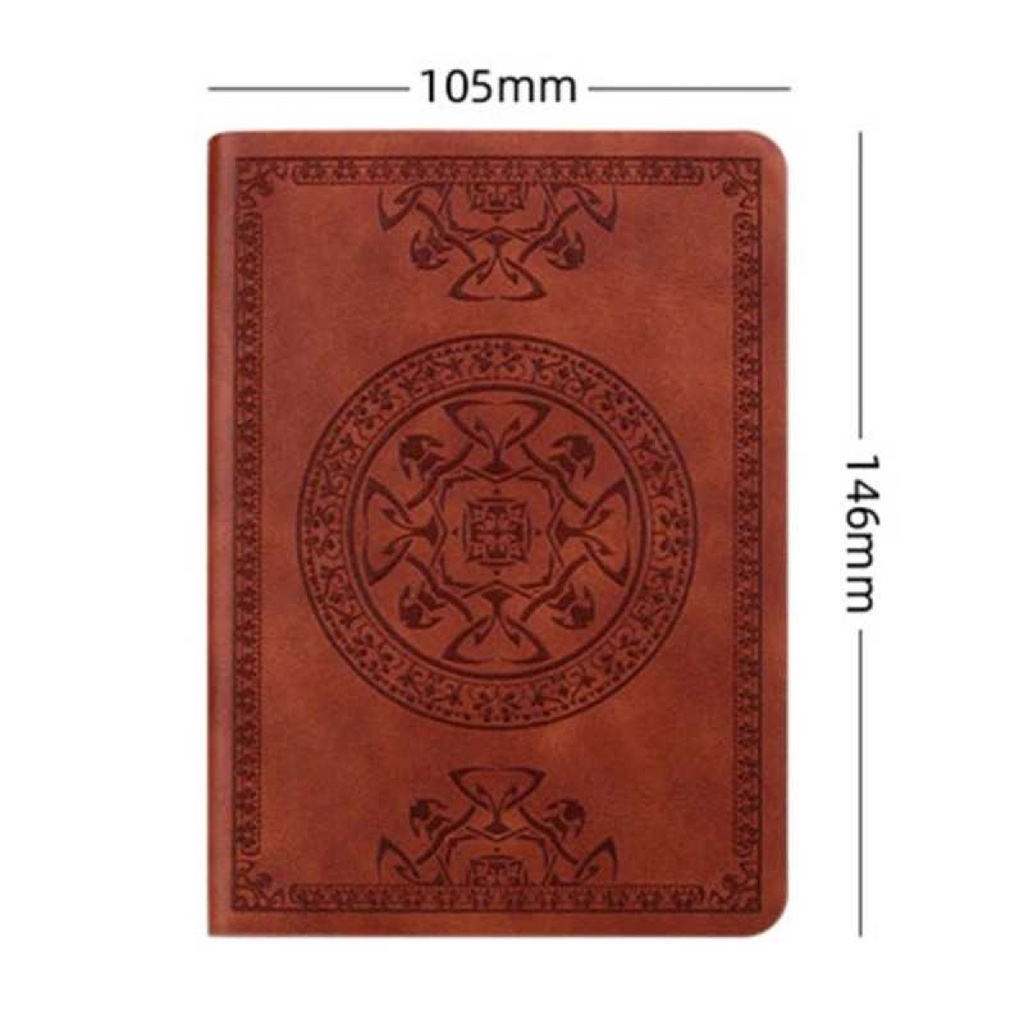 

HJK Buku Catatan Jurnal Notebook Cover Vintage Pattern PU Hitam