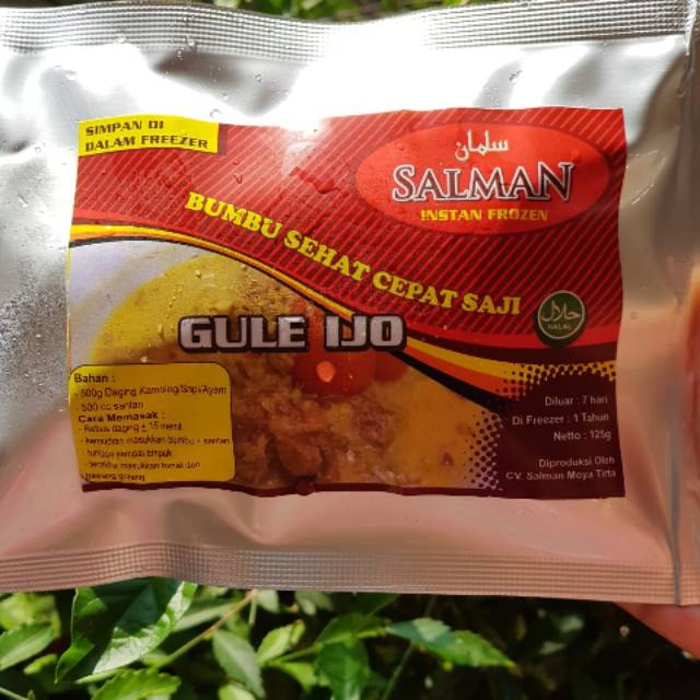 

bumbu GULE IJO dari bumbu instan salman sehat cepat saji HIJAU