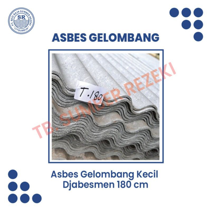 Asbes Gelombang Kecil Djabesmen 180 Cm