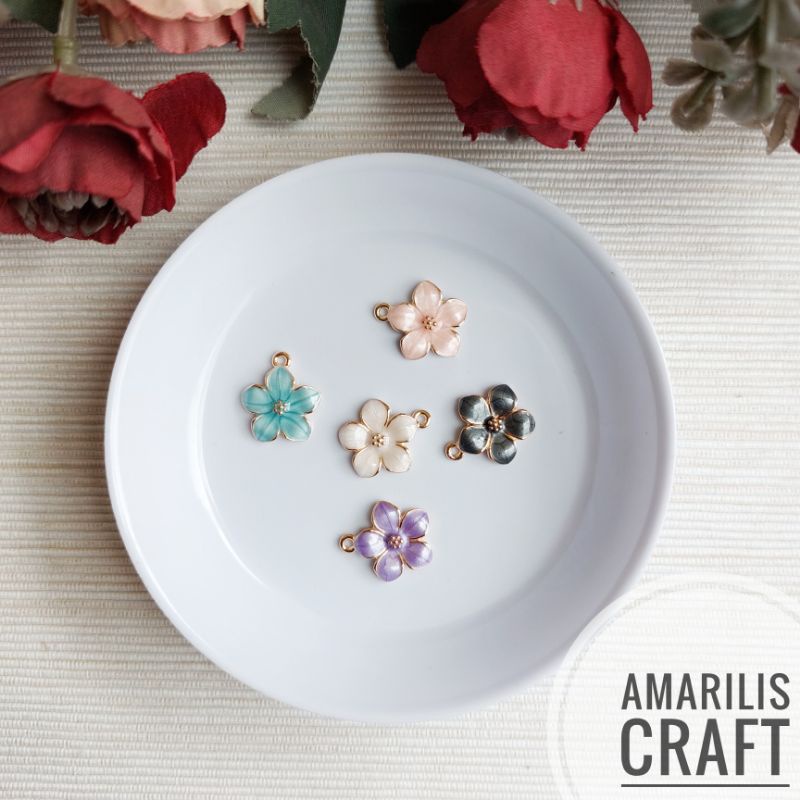 [1Pc] Flower Enamel Charm (Bag.4)