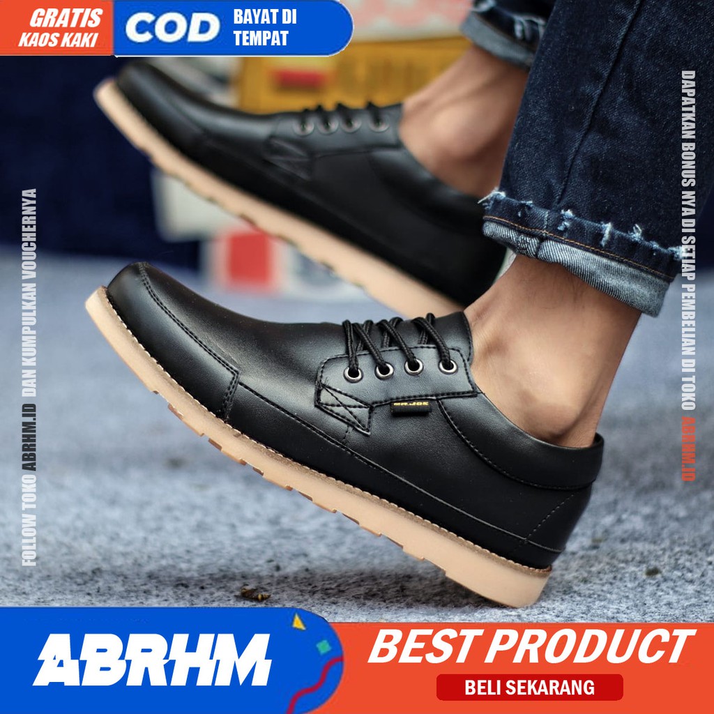 ABRHM X TARANTULA Sepatu Kasual Pria Sepatu Pria Casual Kulit Pu Sepatu Kerja Cowok/Cowo Ori Sepatu Semi Formal Kuliah Kondangan Gaya keren Kekinian Murah Terlaris