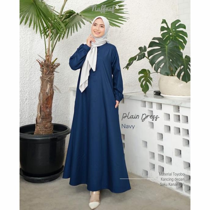 Gamis Dewasa Plain Dress Nuffnaf S-L